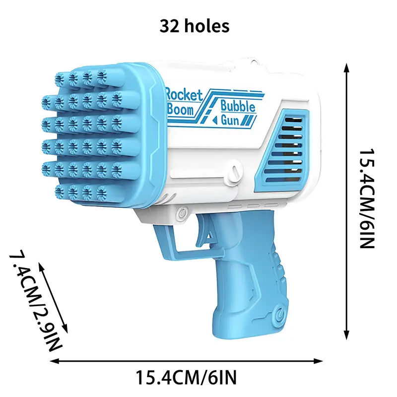 52/64 Holes Rocket Boom Bubble Guns Electric Bubble Machine for