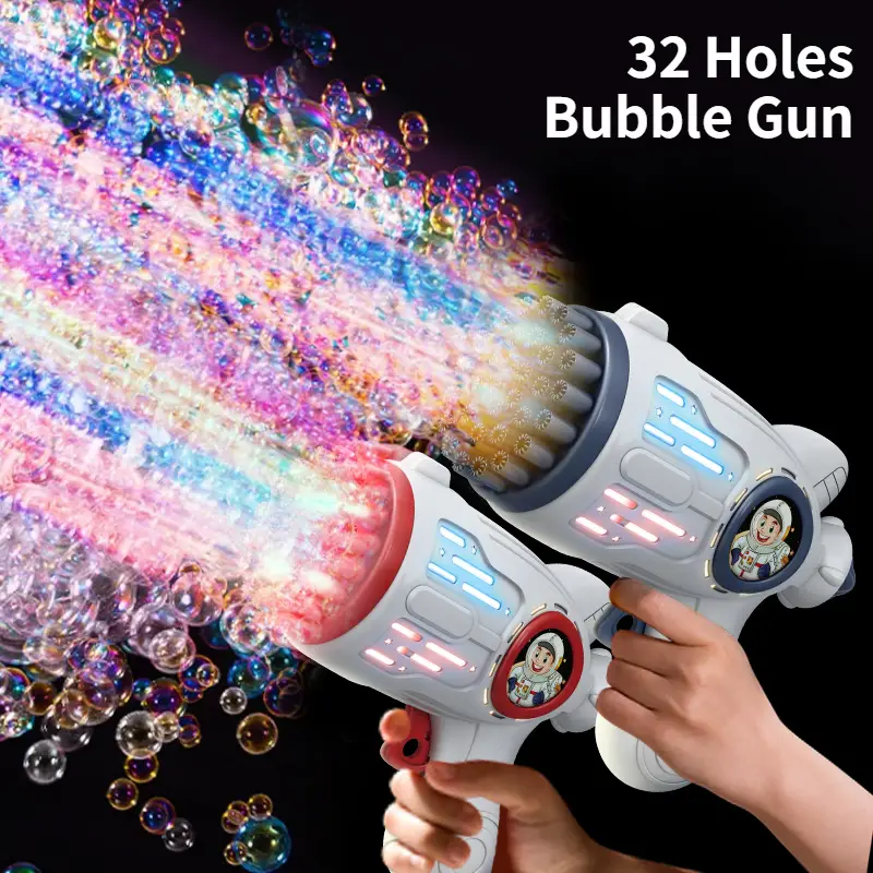 32-hole Bubble Gun Electric Automatic Soap Rocket Bubble Machine