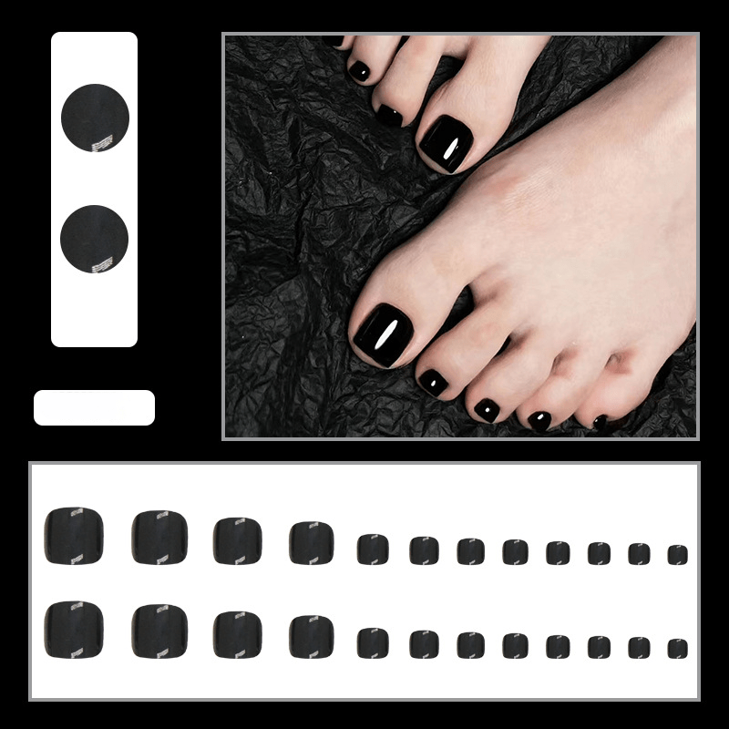 24Pcs Artificial Toe False Toenail Fake Nail Art Tips Natural Full