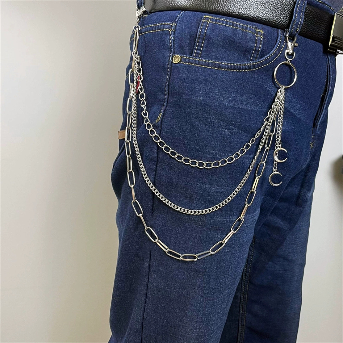 Metal Punk Rock Layered Chain Keychains For Men Women Waist Key Chain  Wallet Jeans Hip Hop Pants Belt Chains Jewelry Accessories, Free Shipping  On Items Shipped From Temu