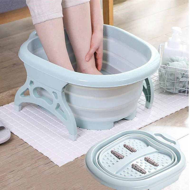 WIKHOSTAR Portable Folding Basin Collapsible Wash Basin Folding Bucket  Laundry Tub Bathroom Accessories Household Cleaning Tools