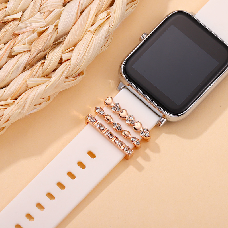 Silicone Watch Strap Decorative Ring with Metal Buckle