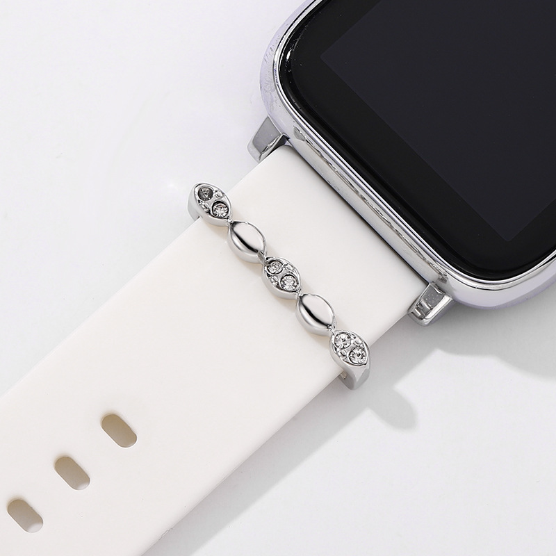 Silicone Watch Strap Decorative Ring with Metal Buckle