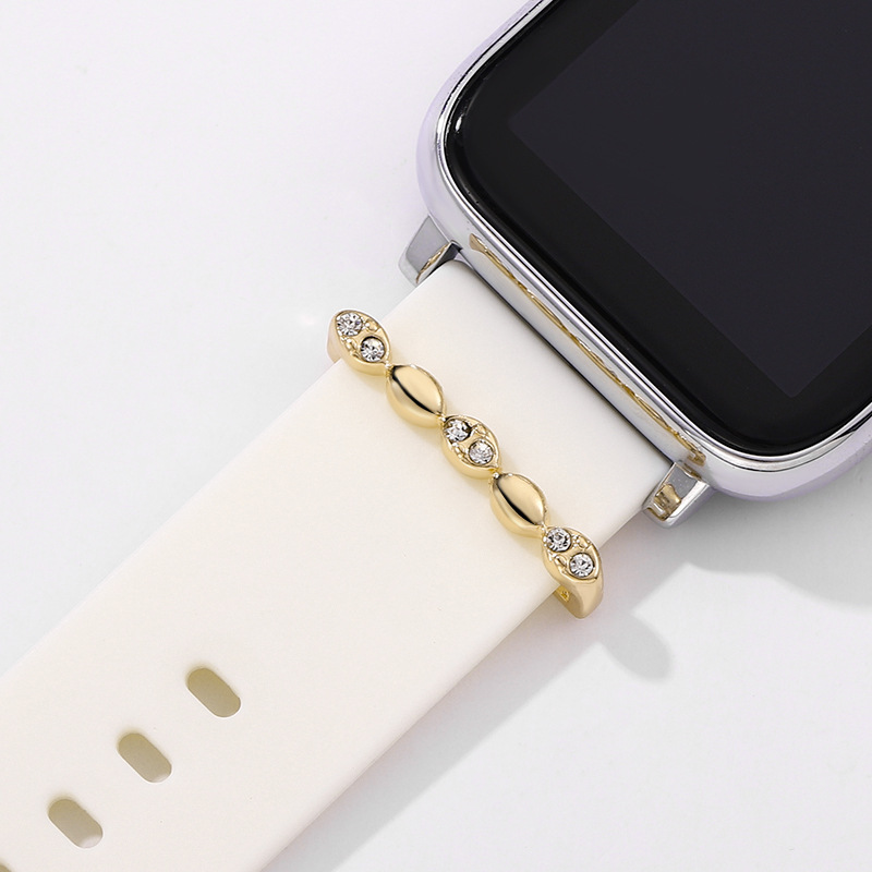 Silicone Watch Strap Decorative Ring with Metal Buckle