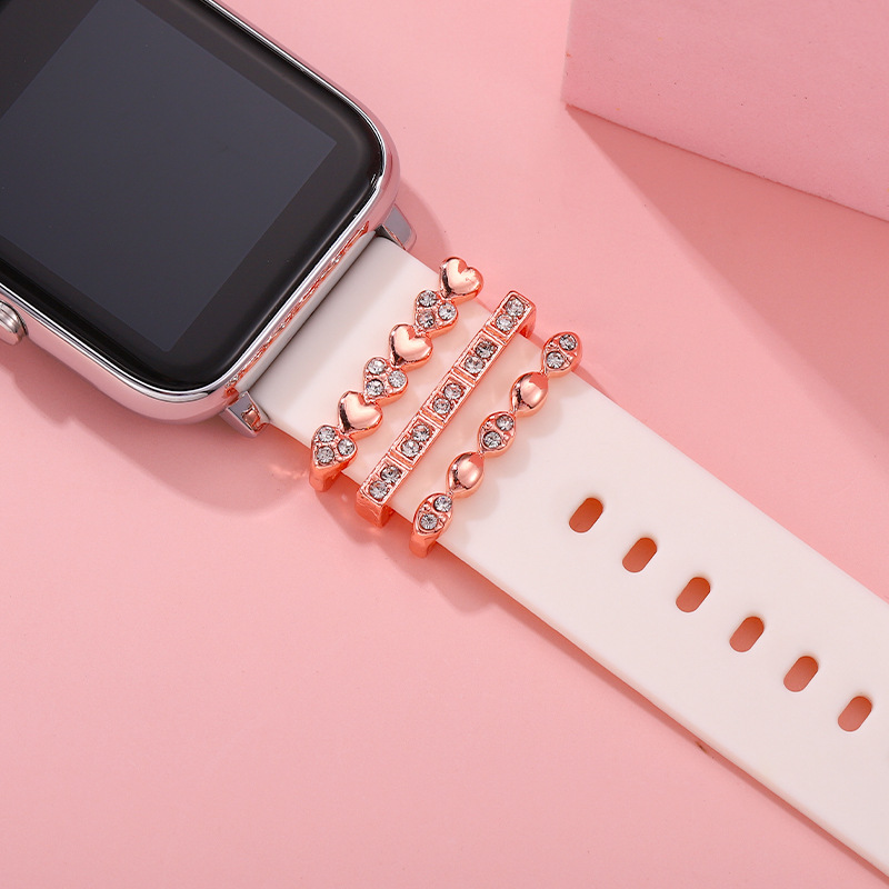 Silicone Watch Strap Decorative Ring with Metal Buckle