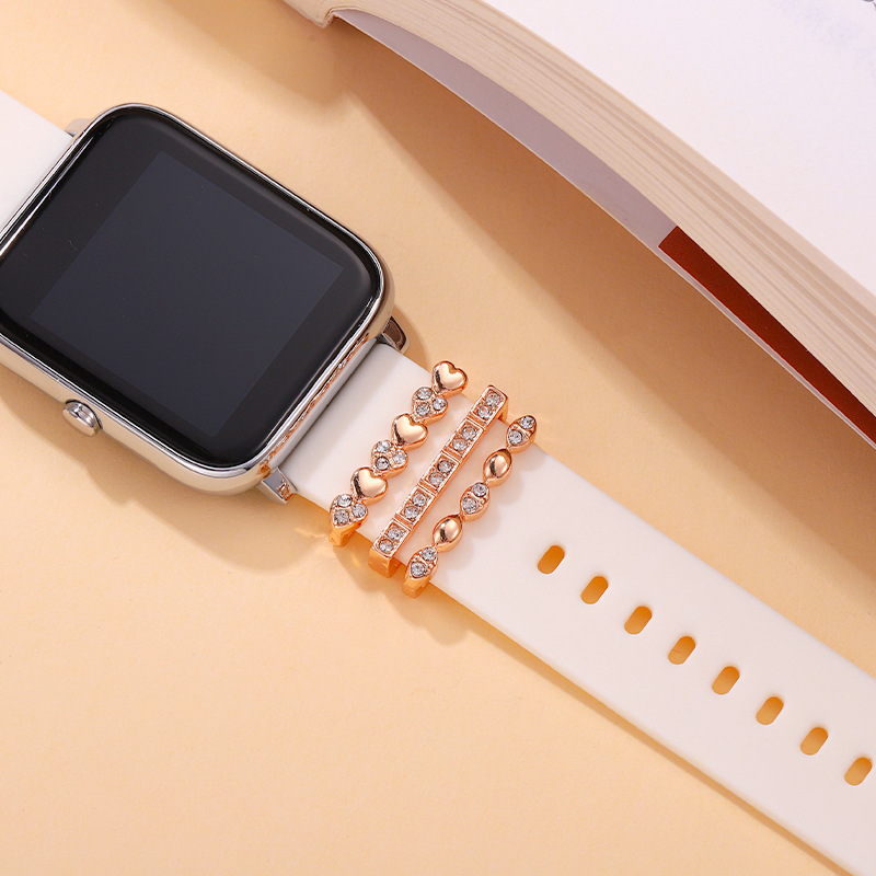 Silicone Watch Strap Decorative Ring with Metal Buckle