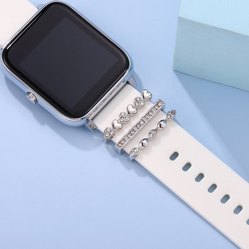 Silicone Watch Strap Decorative Ring with Metal Buckle