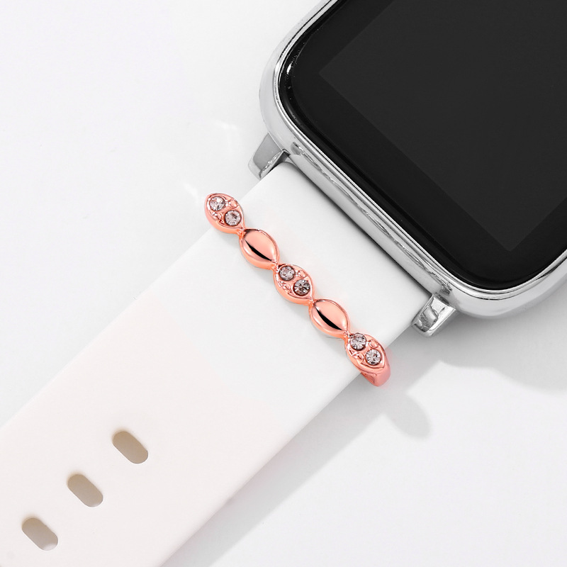 Silicone Watch Strap Decorative Ring with Metal Buckle