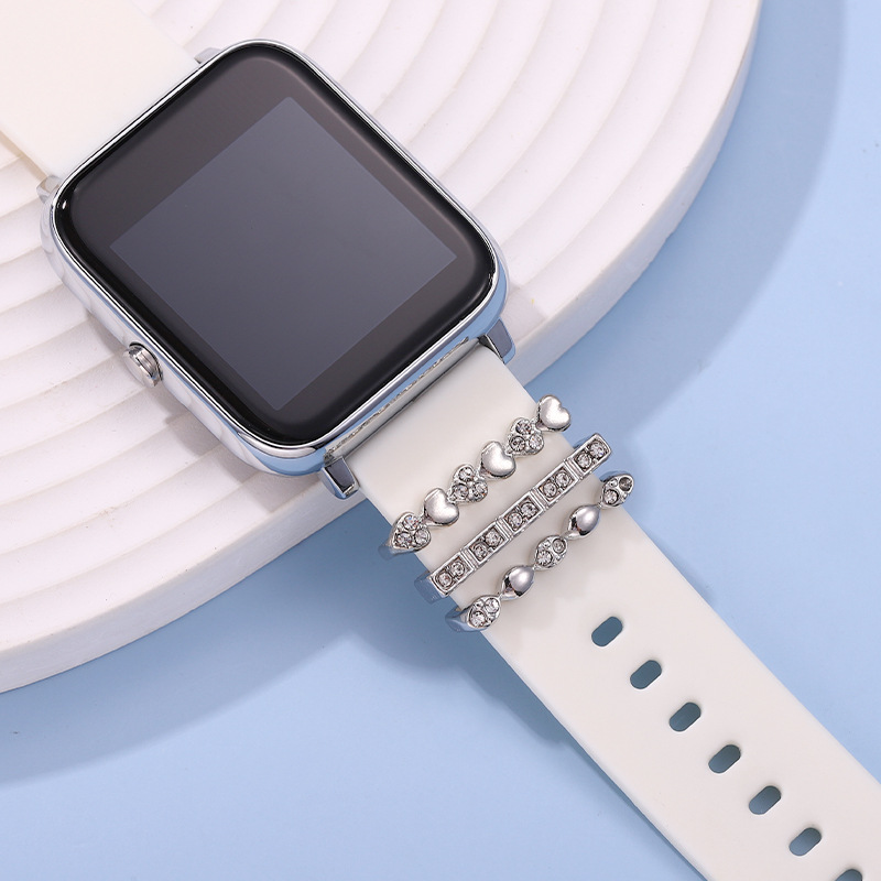 Silicone Watch Strap Decorative Ring with Metal Buckle