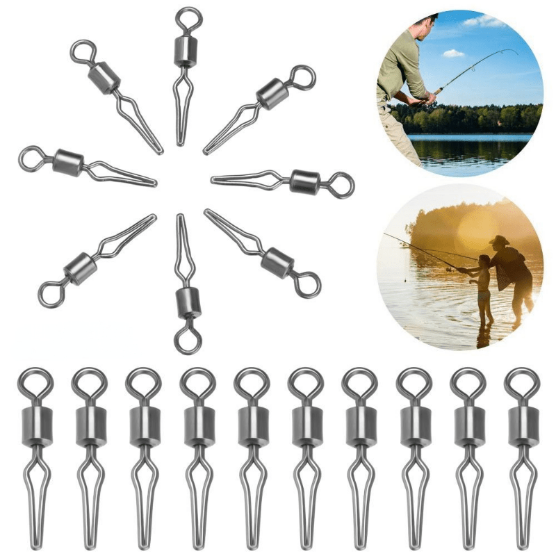 50pcs Durable Stainless Steel Drop Shot Line Grip Swivels for Easy and  Secure Rigging of Drop Shot Weights