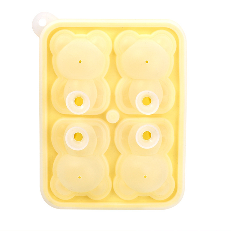 1pc Bear Shaped Ice Cube Mold, White Cute Silicone Ice Mould, For