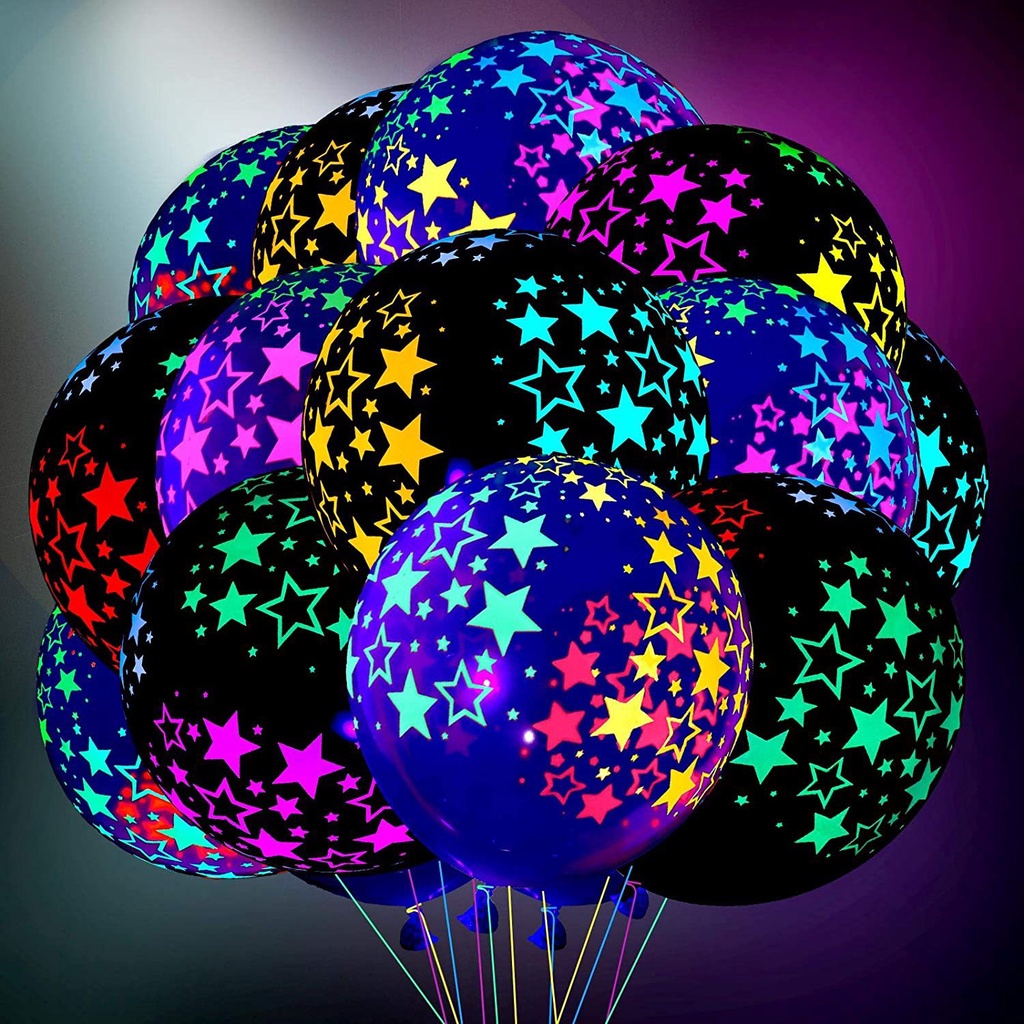50 Pcs Glow in The Dark Balloons Neon Balloons Decoration Neon Party  Supplies UV Blacklight Latex Balloons 12 Inch Reactive Fluorescent Mini  Polka