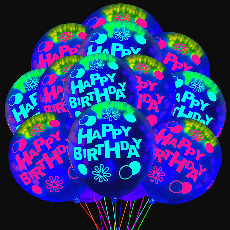 20pcs 12inch Luminous Star Fluorescent Balloons Glow In The Dark Latex  Balloon Wedding Birthday Party Decor Glow Baloon Kids Toy