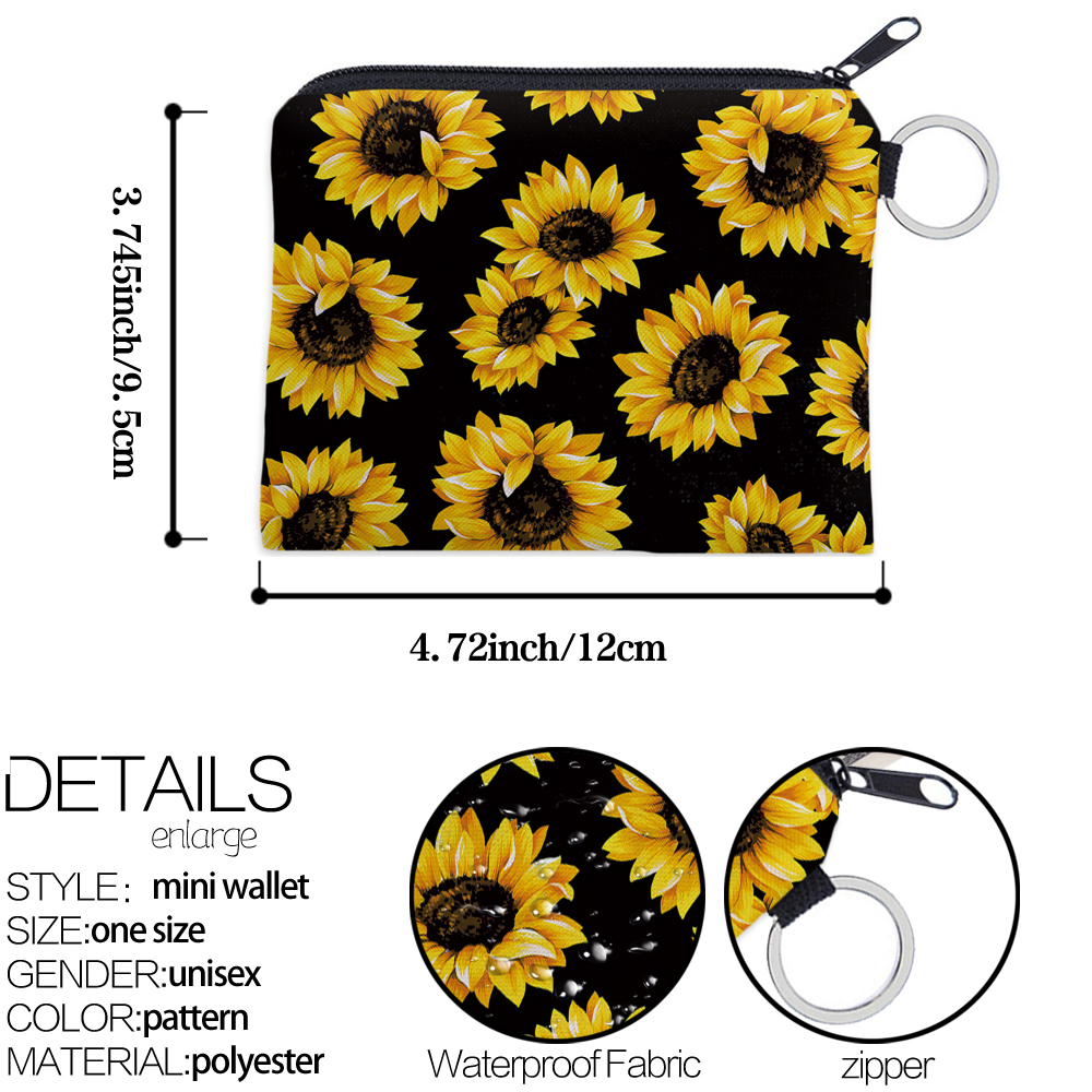  Blossom Sunflower Coin Purse Wallet Bag Change Pouch Gifts for  Women Kids Girls Key Holder : Clothing, Shoes & Jewelry