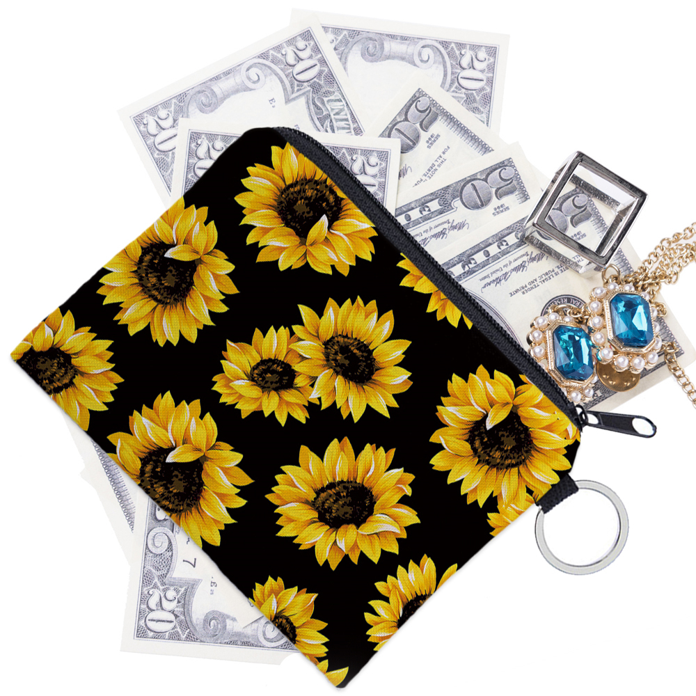  Blossom Sunflower Coin Purse Wallet Bag Change Pouch Gifts for  Women Kids Girls Key Holder : Clothing, Shoes & Jewelry