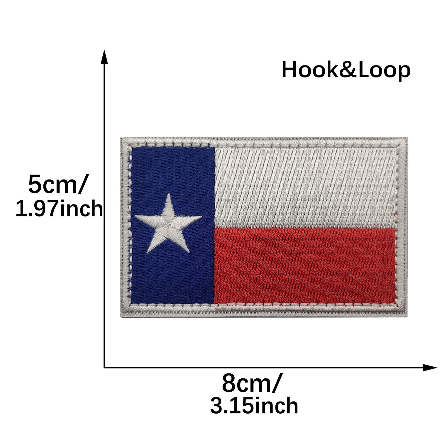 Parche bordado con bandera de Texas de plumas TX para coser