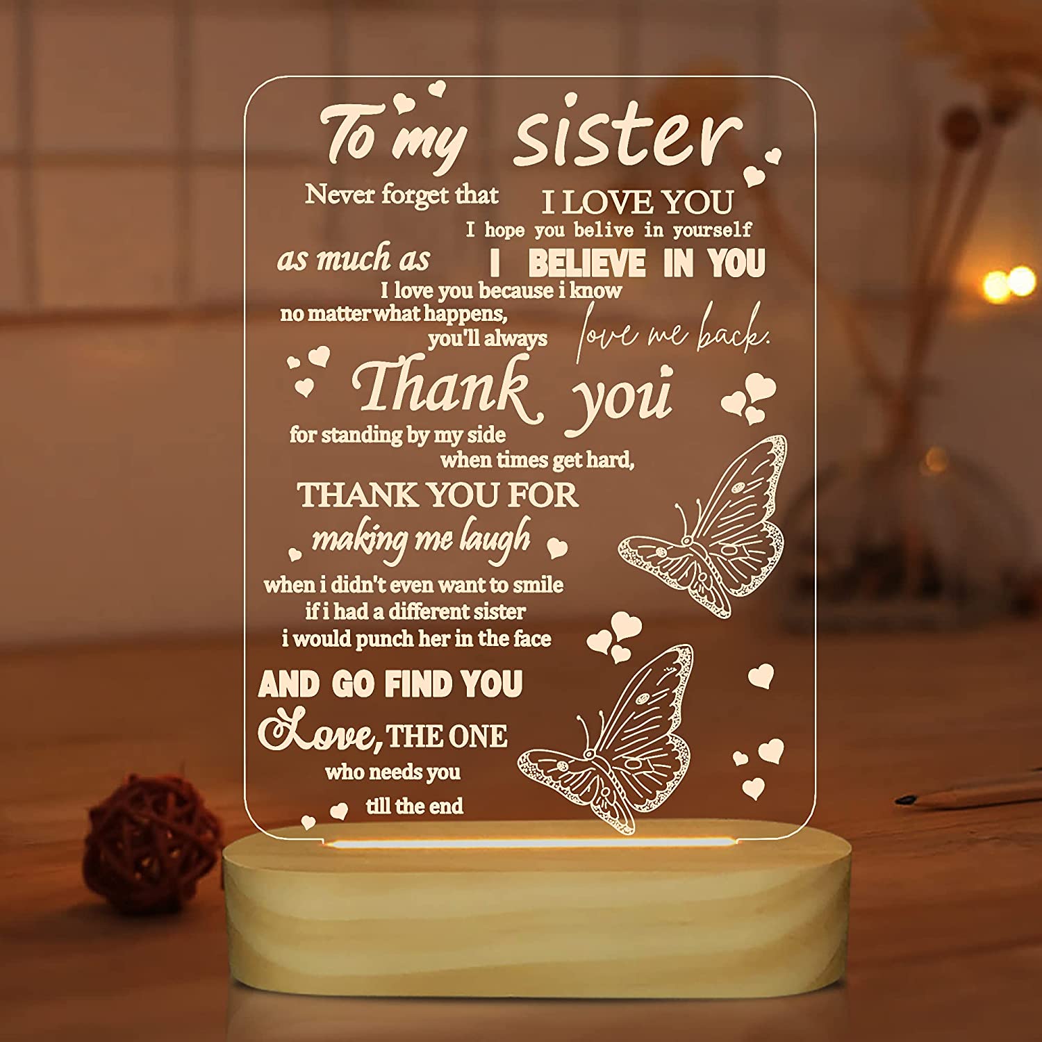 Sister Gifts Sister Gifts Sister Sister Night Light Gifts - Temu