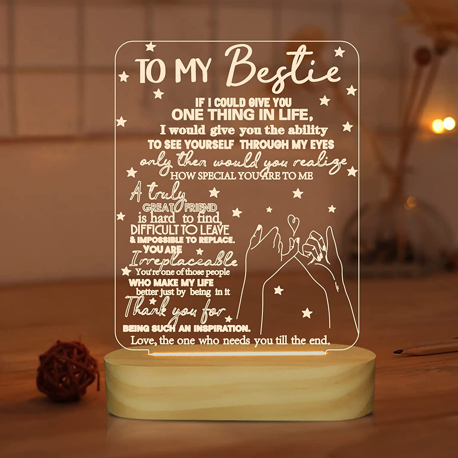 Light Up Your Friendship: Unique Engraved Night Light Gift For Best Friends,  Bffs, And Besties! - Temu