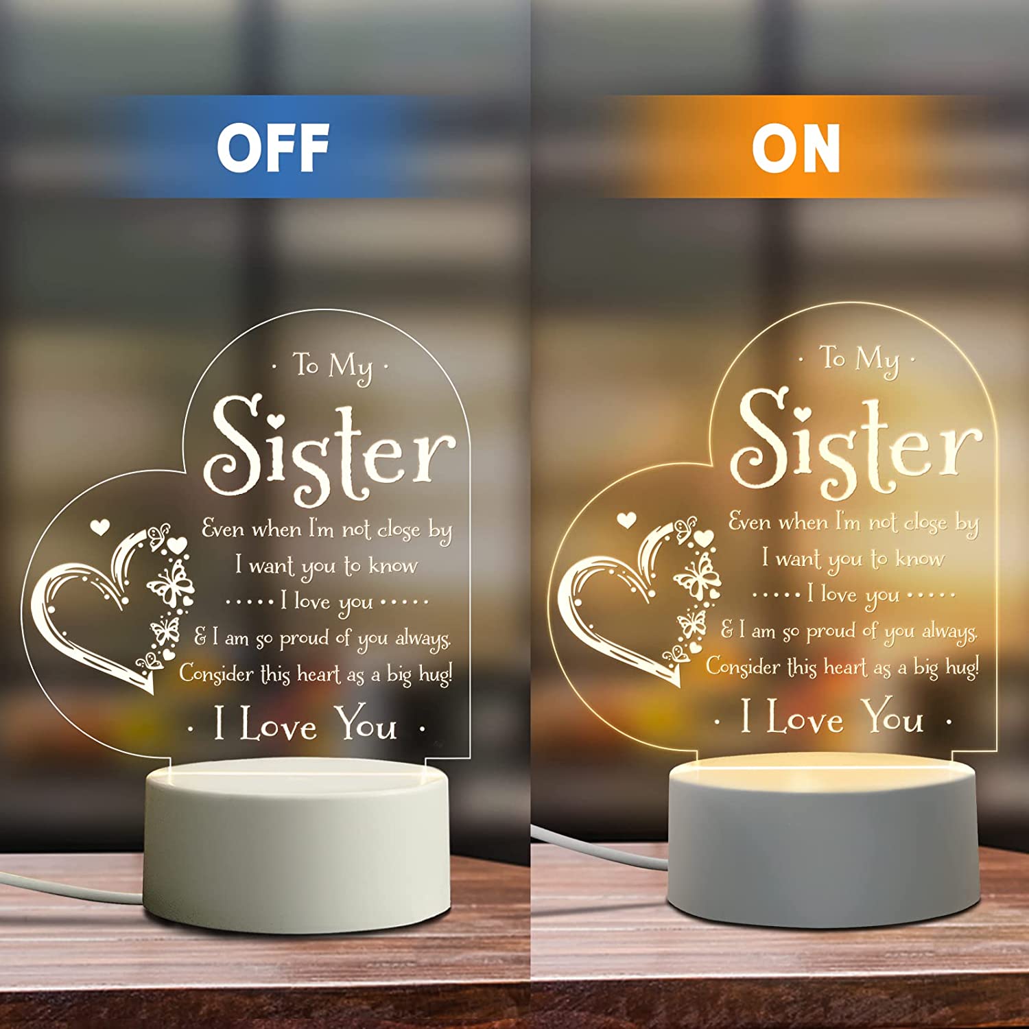 Thoughtful Gift For Your Sister Sister 3d Night Light - Temu