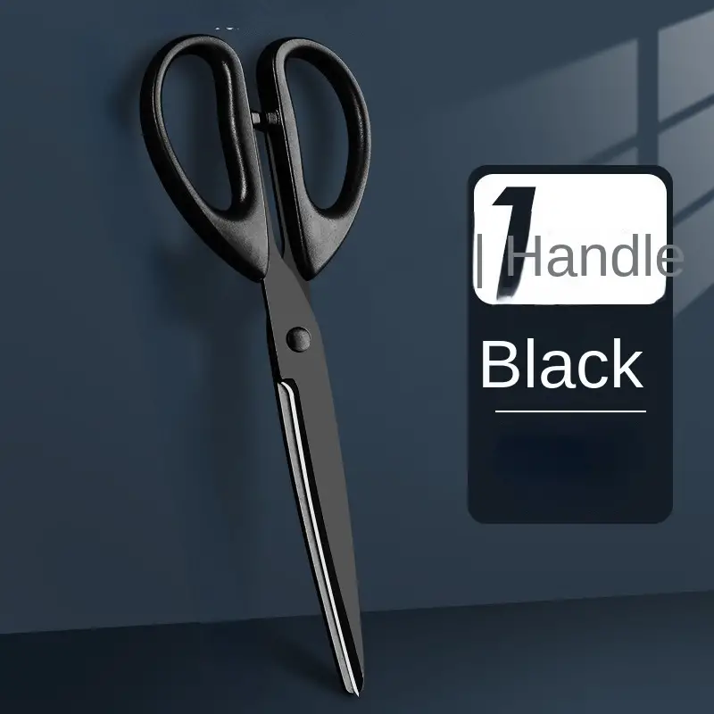Black Blade Office Scissors Household Portable Scissors Non - Temu