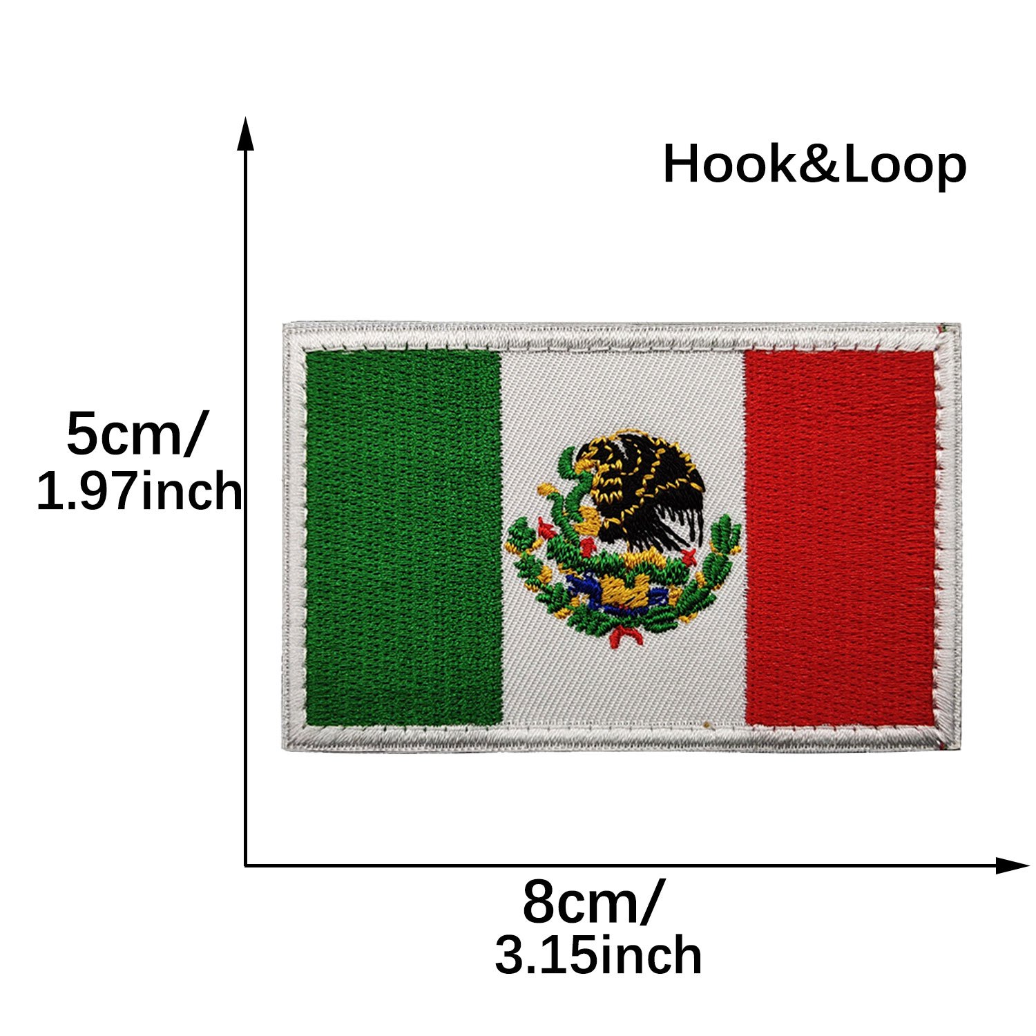 Mexico Flag Embroidered Patches IR Reflective Mexican Flags Tactical Army  Military Emblem Appliqued Chevron 3D Embroidery