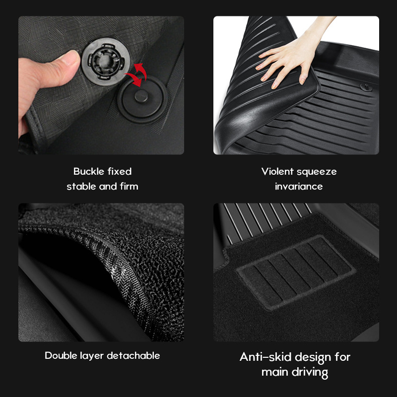 Tesla Model 3 All Weather Floor Mats - Heavy Duty Rubber