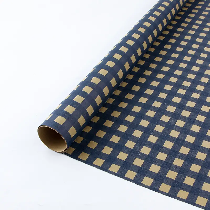 Matte Brown Wrapping Paper, Brown Gift Wrap, Simple and Plaid