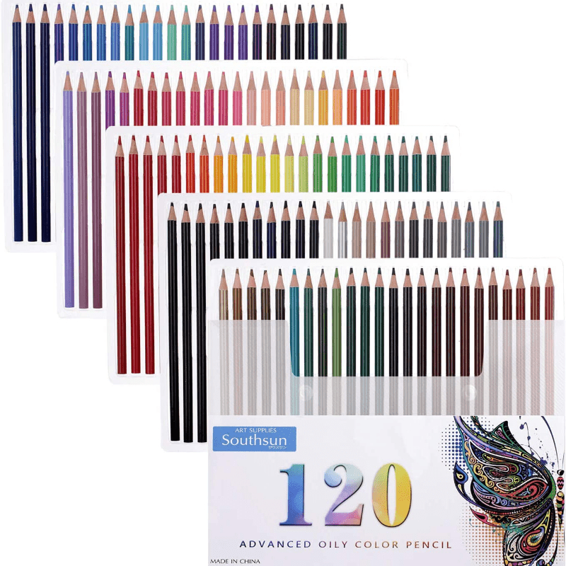Art Supplies 120-Color Colored Pencils Set for Adults Coloring Books with  Sketch