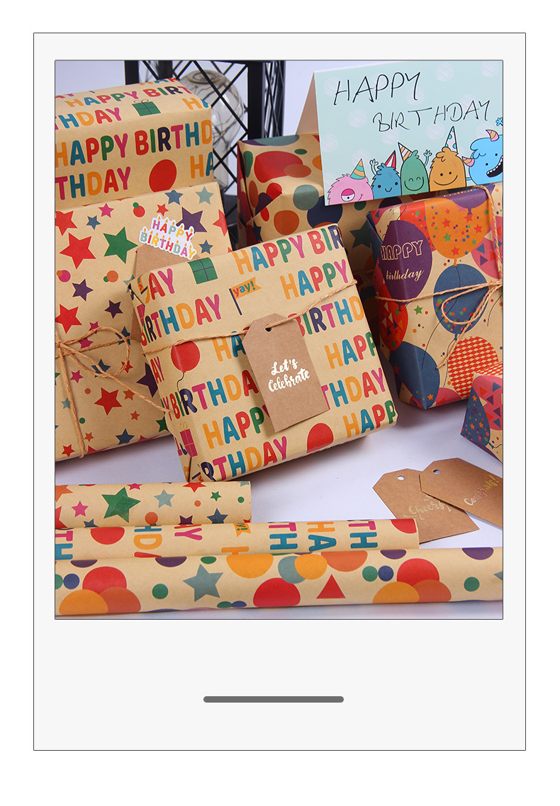 Amazon.com: U'COVER Reversible Happy Birthday Wrapping Paper Roll for Kids  Boys Girls - Birthday Greeting,Polka Dots Design Gift Wrapping Paper for  Women Men Baby Shower Holiday 17.7inch×394inch Single Rolls : U'COVER:  Health