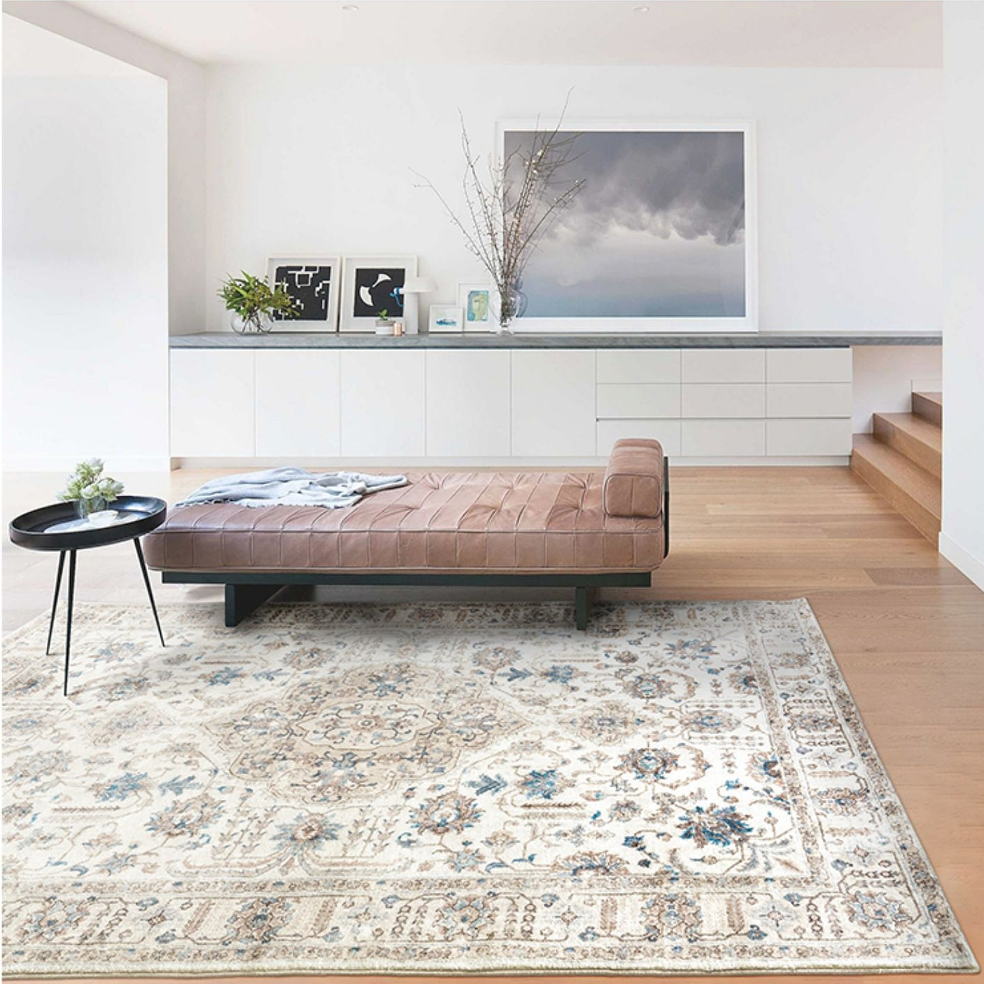 NEATIIP Living Room Bohemian Vintage 2x3 Foot Area Rug, on-Slip Oriental  Modern Carpet. Anti-Skid Area Rugs for Outdoor Bedroom Kitchen.（Teal
