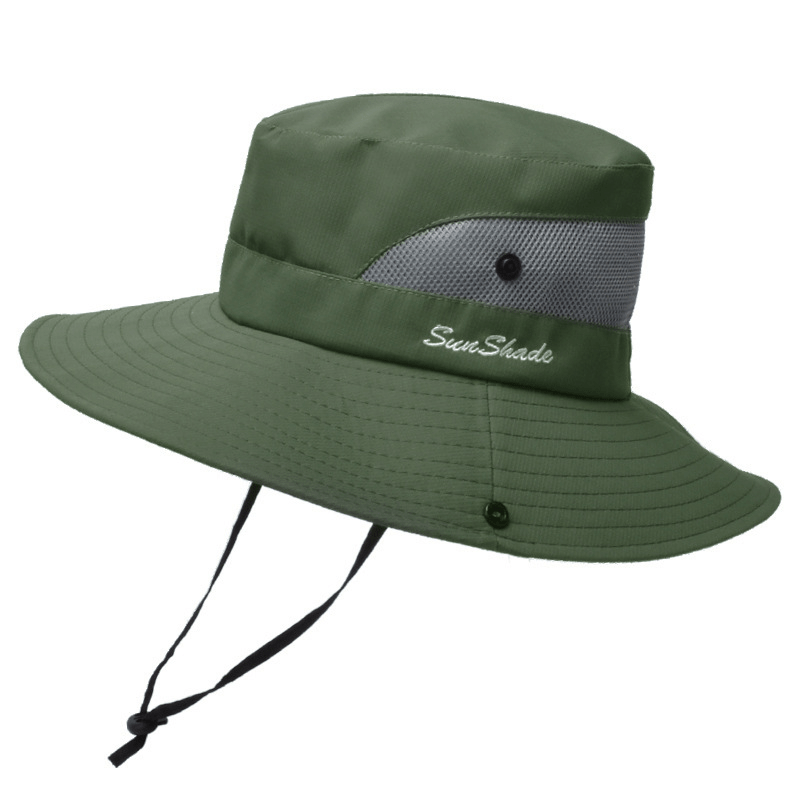  OLLOUM Vemisu Sun Hat, Sun Hat with Ponytail Hole for Women, UV  Protection Foldable Sun Hat Mesh Wide-Brim Beach Fishing Hat (Color : Dark  Green, Size : 1pc) : Clothing, Shoes