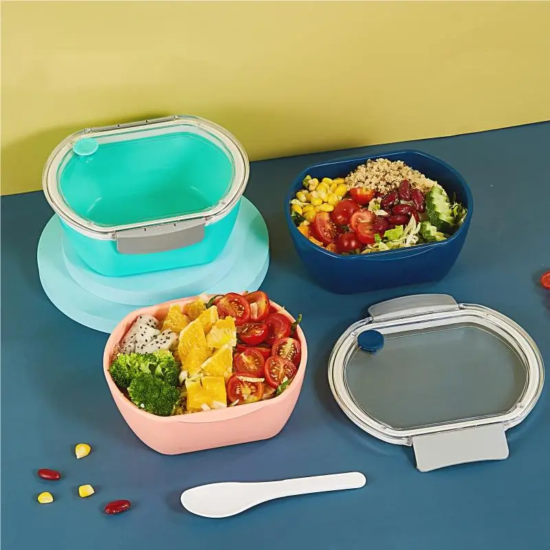 Bento Lunch Box For Adults/teens With Clear Lid Cutlery Meal - Temu