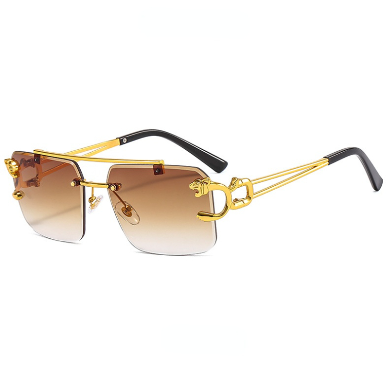Square Rimless Top Bar Boho Sunglasses