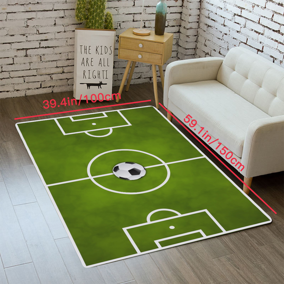 1pc Tappeti Area Calcio Tappeto Modello Campo Di Calcio In - Temu