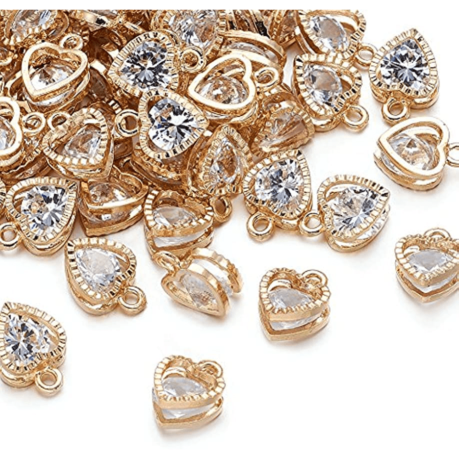 10Pcs Fashion Enamel Zirconia Heart Charms Pendant for Jewelry Making Diy Earrings  Necklace Women Valentines Gift Jewelry - AliExpress