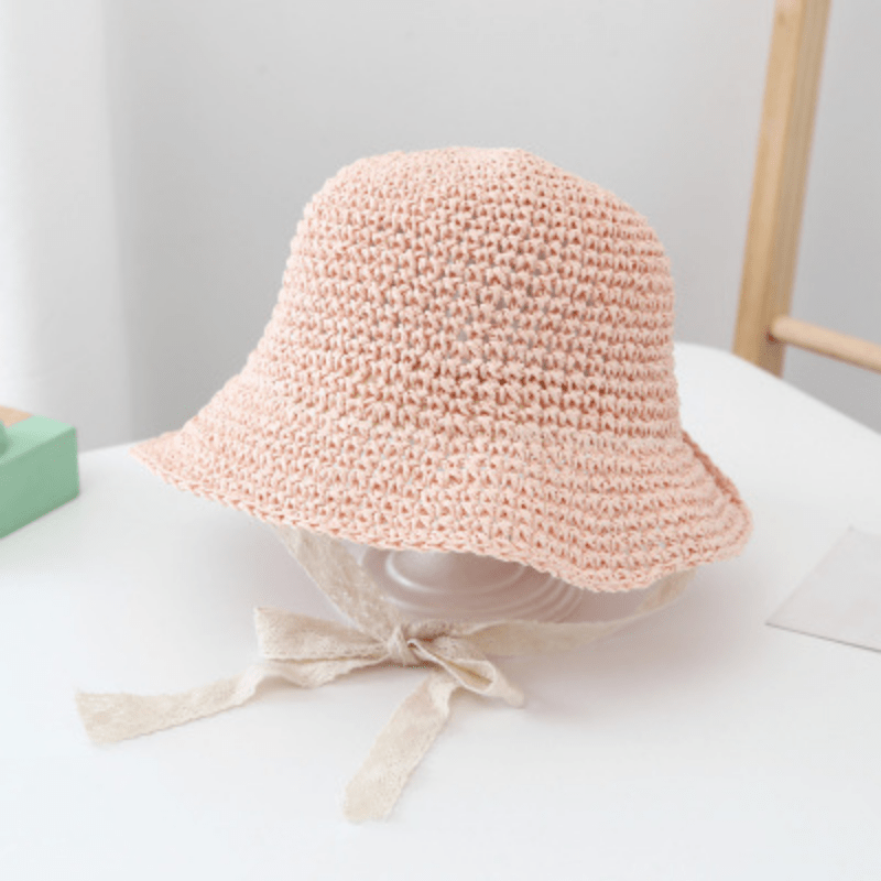 Fashion Baby Petal Brim Straw Woven Hat Sun Protection Lace - Temu Canada