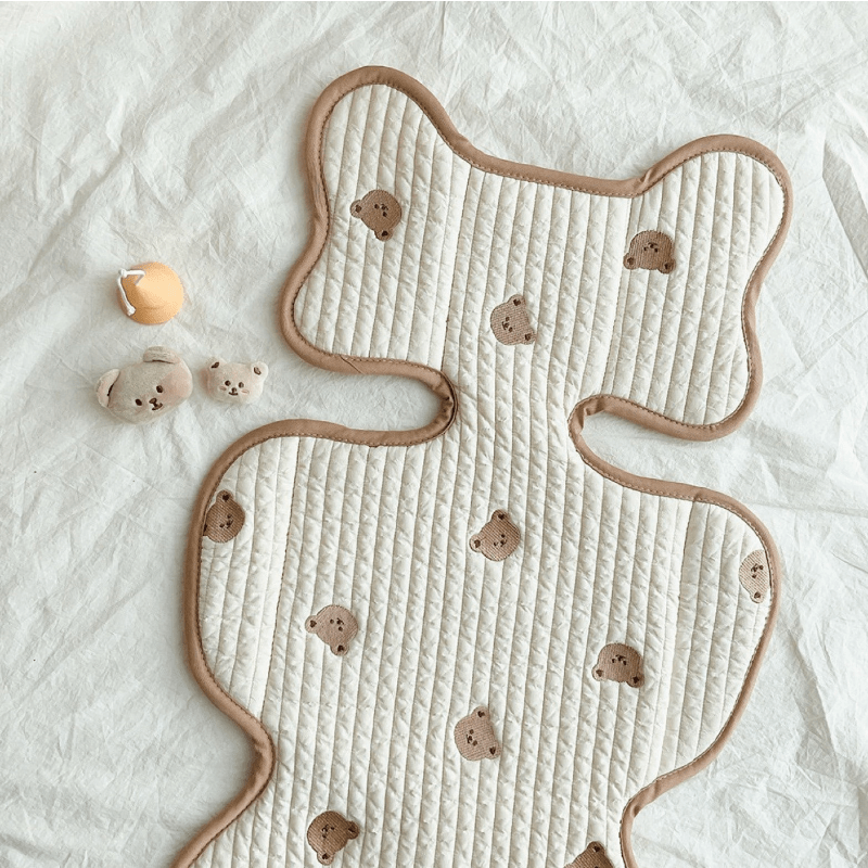 Children's Stroller Seat Cushion, Thin Type, Spring/autumn/summer Use, Pure Cotton, Embroidered, Sweat-absorbent, Breathable, Use
