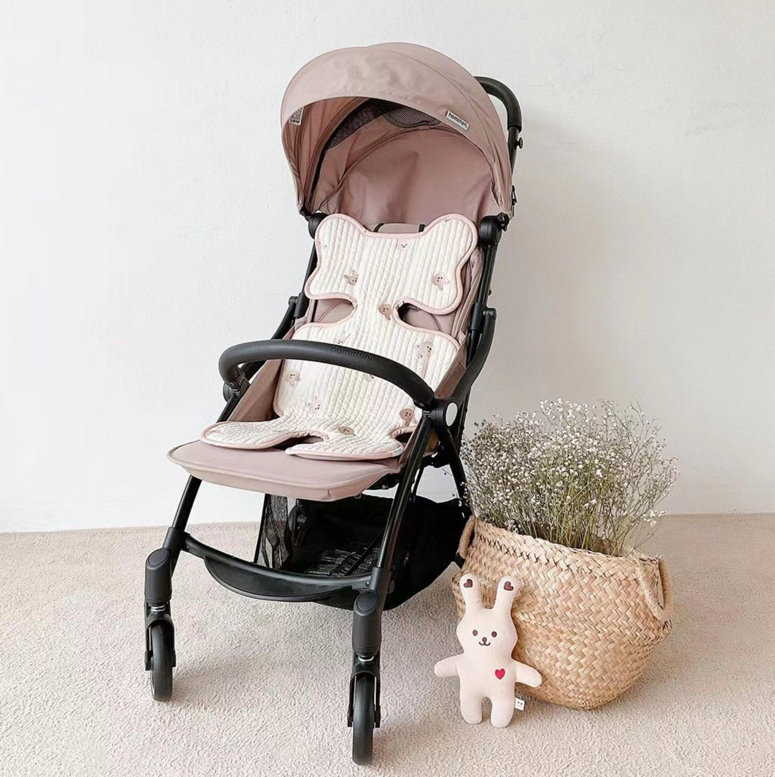 baby stroller cushion thin spring autumn summer cotton embroidery absorbent breathable   universal details 8