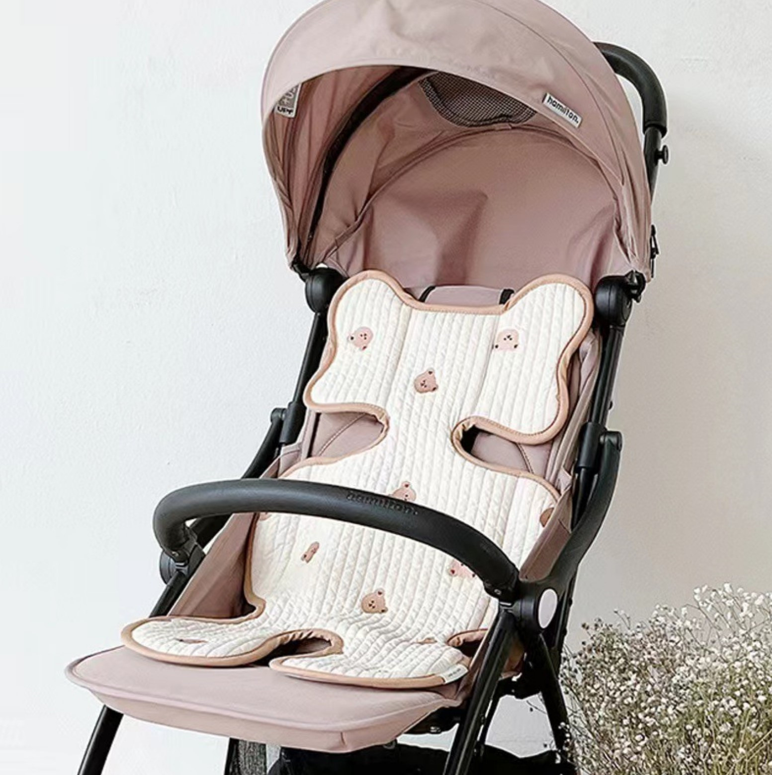 baby stroller cushion thin spring autumn summer cotton embroidery absorbent breathable   universal details 10