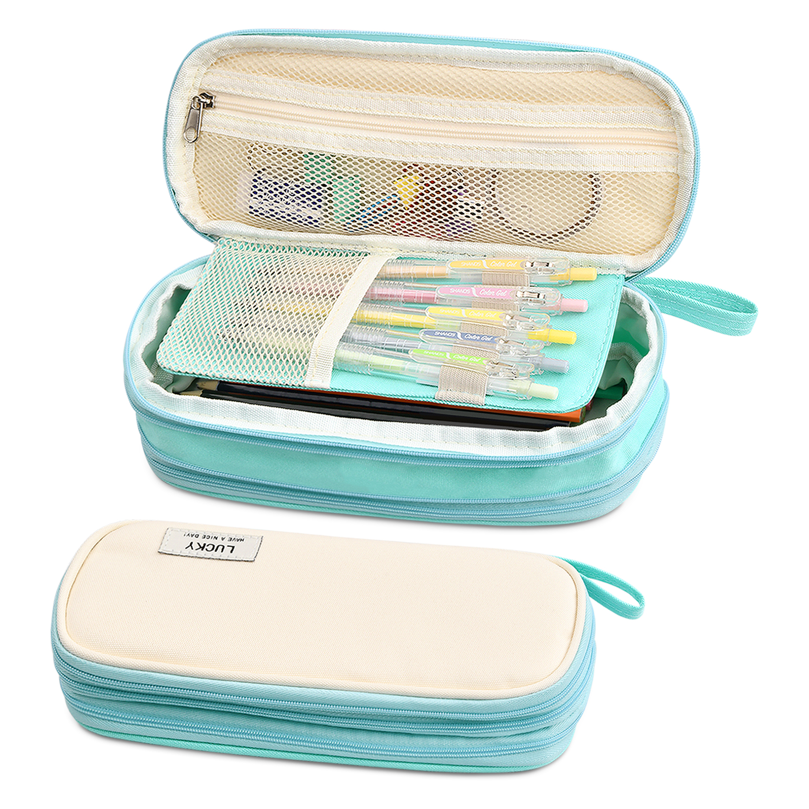 Pencil Case With 4 Compartments For Girls Boys Large Pencil - Temu