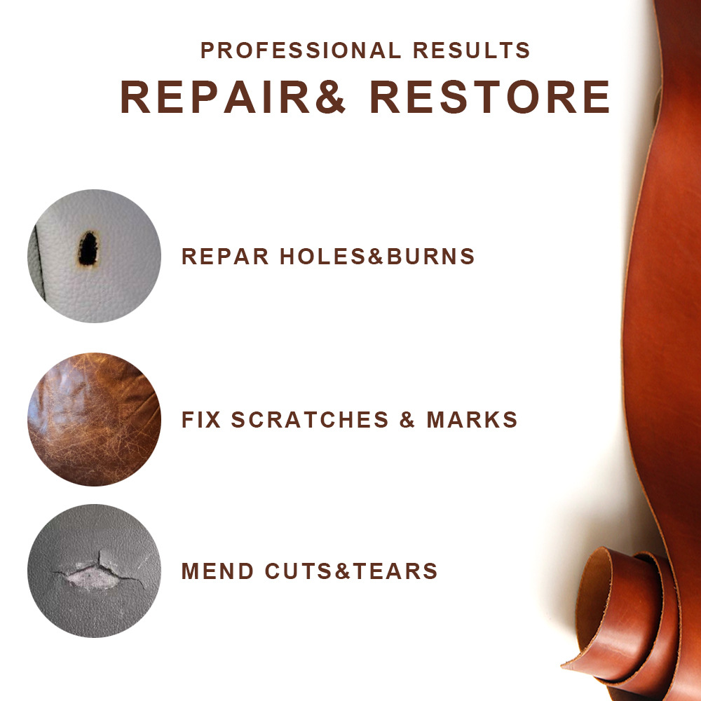 Advanced Leather Repair Gel Kit Filler Restore Car Seat Sofa Scratch Rips  Holes