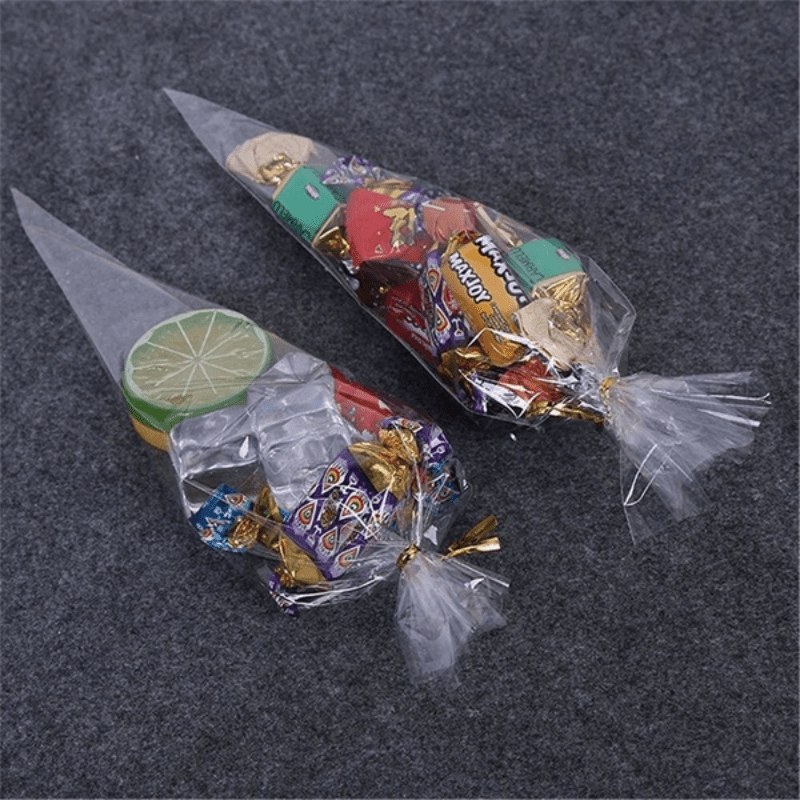GWHOLE 50 Bolsas de Regalo Bolsas Plástico para Regalos Fiestas Infantiles  de Cumpleaños -16,5 x 25cm Bolsas para Dulces de Colores Decoraciones