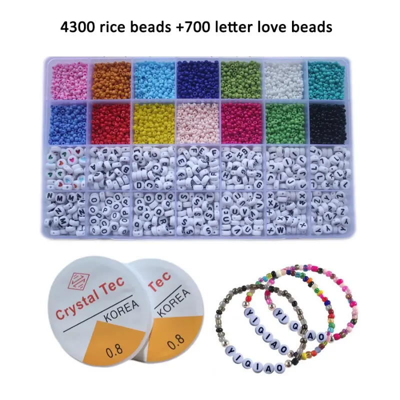 Kit de fabrication de bijoux en perles pour enfants, 700 pièces