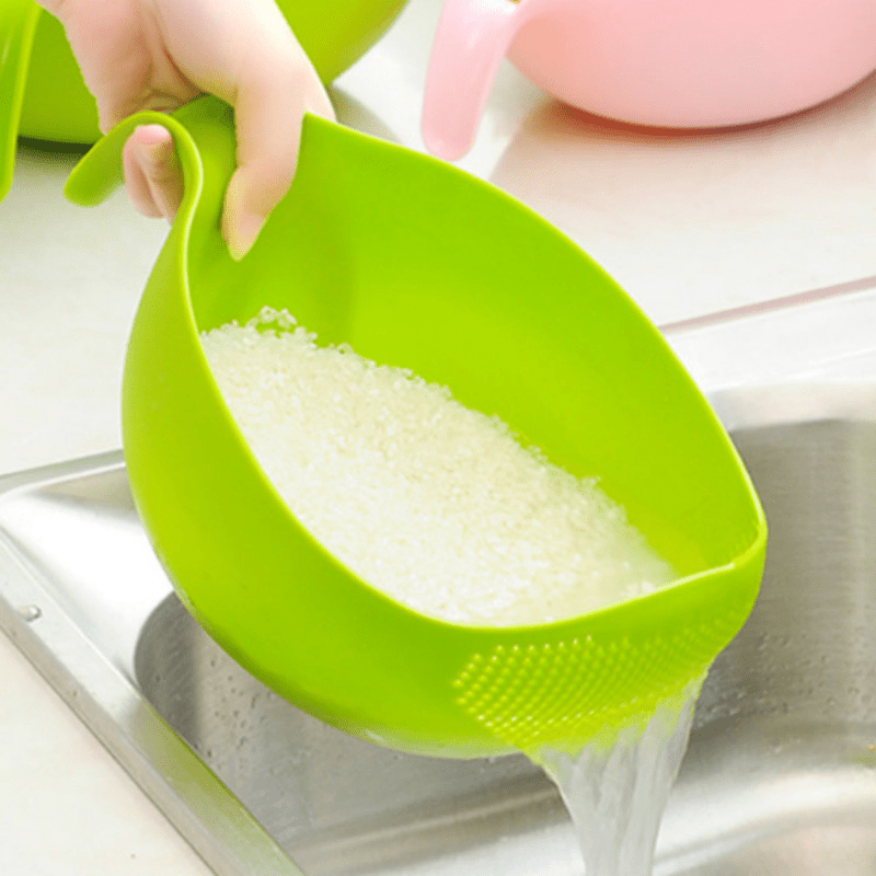 Rice Washer Strainer Bowl Plastic Colander Beans Peas - Temu