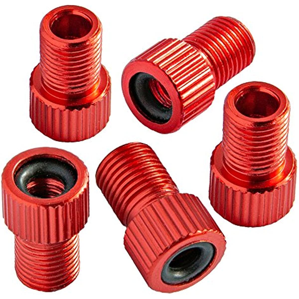 Presta Valve Adapter Aluminum Alloy Colorful Bike Inflate Adapter-Convert  Presta to Schrader, French/UK to US, Bike Inflatable Connector (5 Pack)