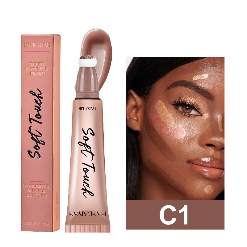 Contour Stick Contour Beauty Wand - Highlighter Makeup Stick Liquid Bronzer  Stick with Fine Cushion Applicator, Long Lasting, Waterproof Face&Body