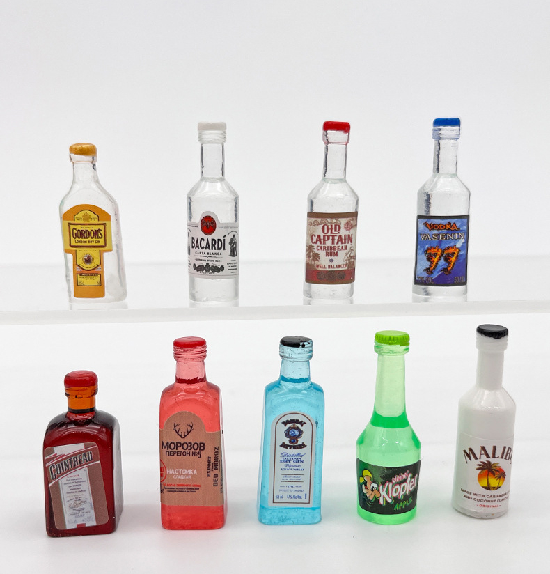 10pcs Mini Resina Botellas Licor Decoraciones Casa Muñecas - Temu