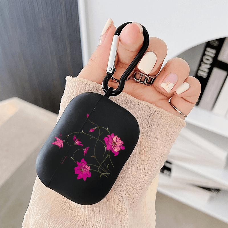 

Flowers Graphic Earphone Case For Airpods1, Airpods2, Airpods3, Airpods Pro, Airpods Pro (2nd Generation), Black Protective Earphone Case, Perfect Gift For Birthdays, Boys & Girlfriends