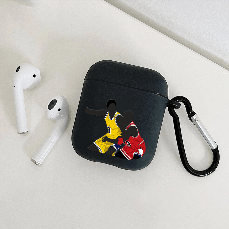 Black Basketball Graphic Pattern Headphone Clear Case For Airpods1