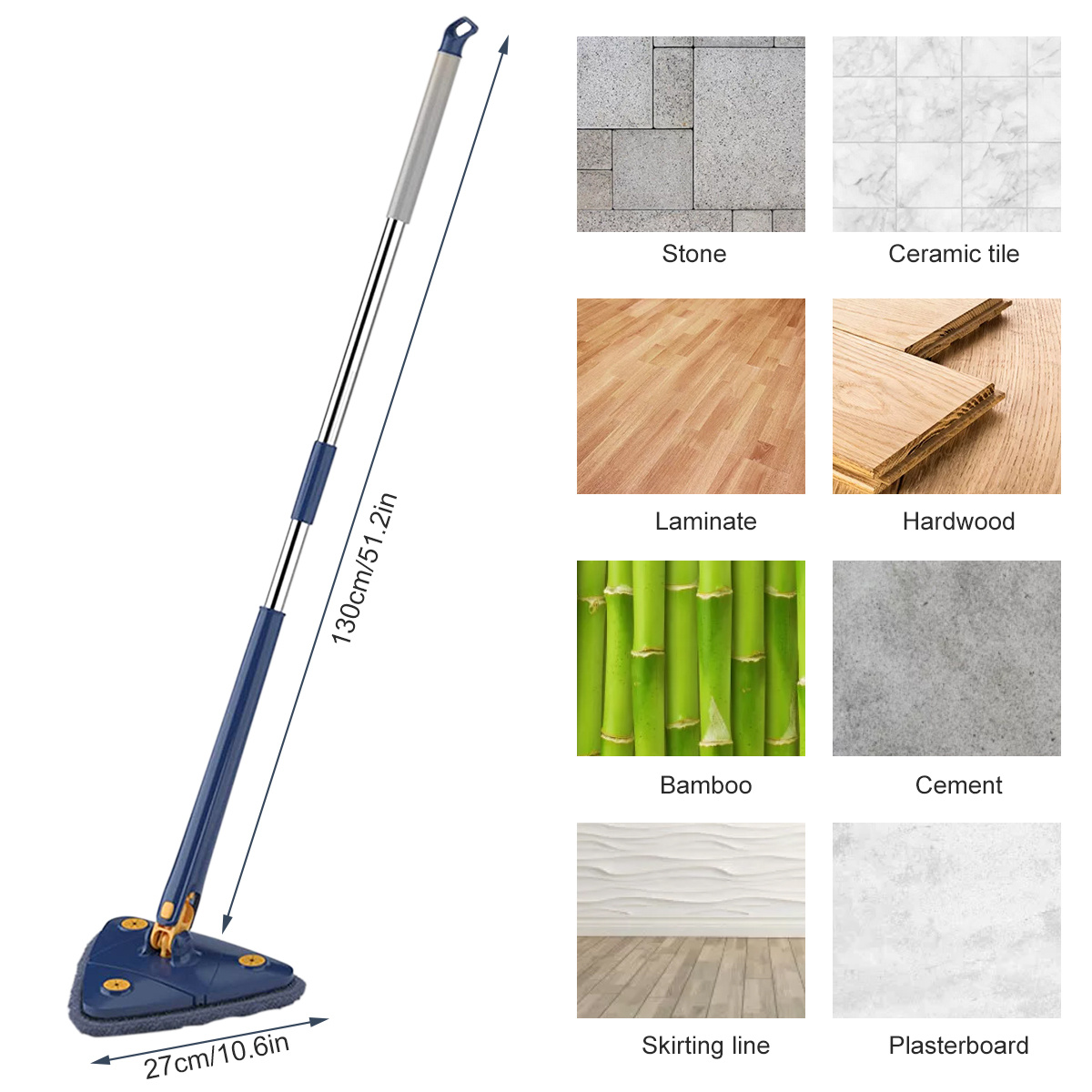 360° Rotatable Adjustable Cleaning Spin Mop Long - Temu